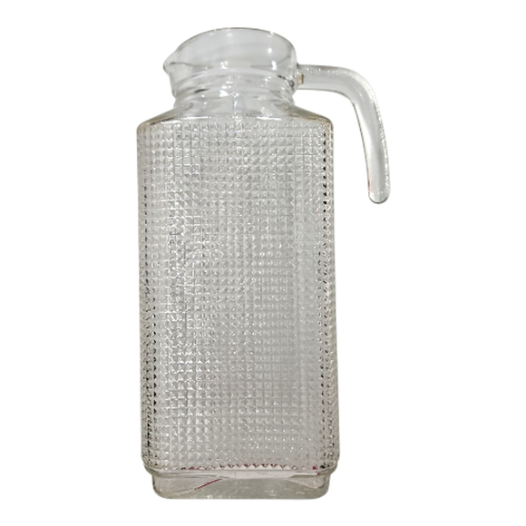 Vintage Circleware Frigo Glass Pitcher Textured Clear Retro Water Juice Carafe - Picture 2 of 9